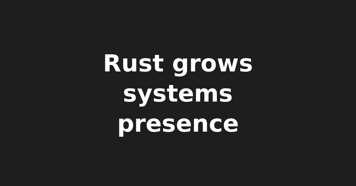 Rust Gains Traction in Systems Programming